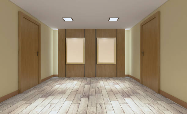 istock Modern office Cabinet. Meeting room. 3D rendering. Empty paintings 954966644