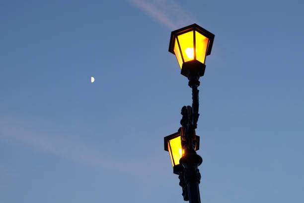 istock Retro styled decorative lantern in the park in the evening 954972062