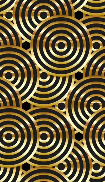 istock Seamless geometric golden Art Deco pattern. Vector fashion backdrop in vintage style. 954975928