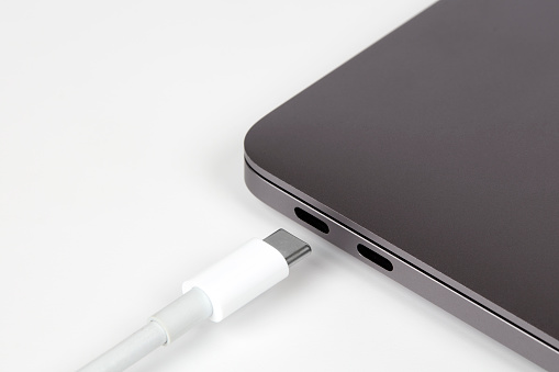 Usbc Plug Computer Usbc Cable Type Connect To Laptop Computer Stock Photo - Download Image ...
