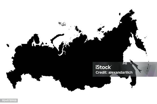 러시아 검은 실루엣 3d 그림의 지도 지도에 대한 스톡 사진 및 기타 이미지 - 지도, 러시아, 러시아 문화
