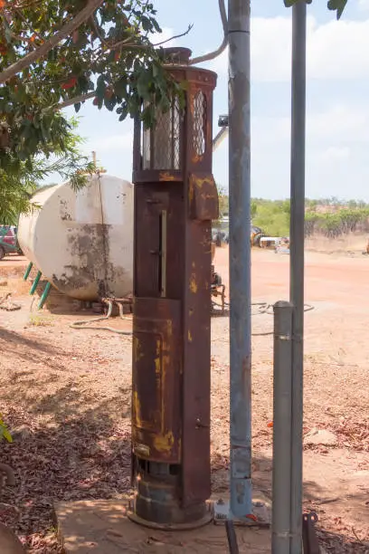 Old rusty fuel pump in the outback of Queensland in Australia