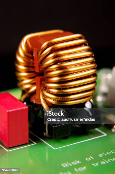 Common Mode Choke Electronic Component Close Up Stock Photo - Download Image Now - Choking, Close-up, Computer Part