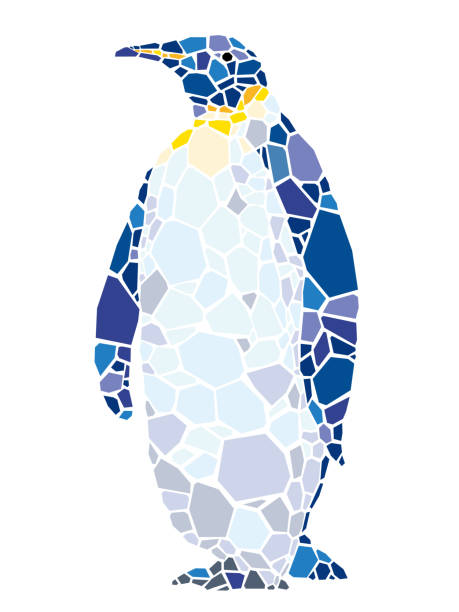 Mosaic penguin with a white background. Mosaic penguin  with a white background, vector illustration. magellanic penguin stock illustrations