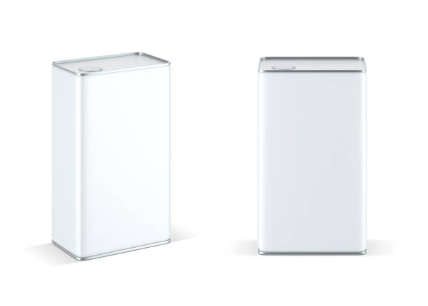 istock White Square Tin Can mockup for olive oil. Metal box Packaging 954996380