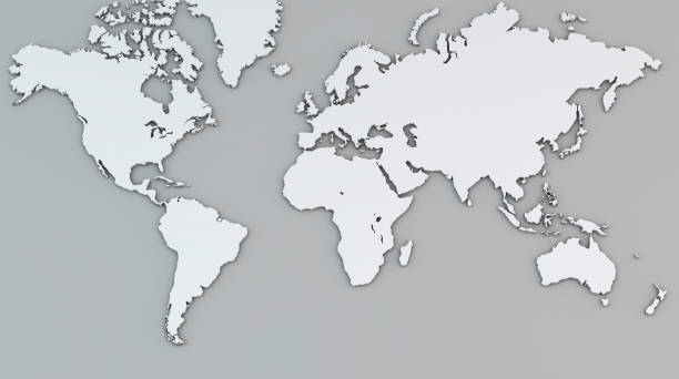 istock World map, white geographical map. Cartography, geographical atlas. 955003776