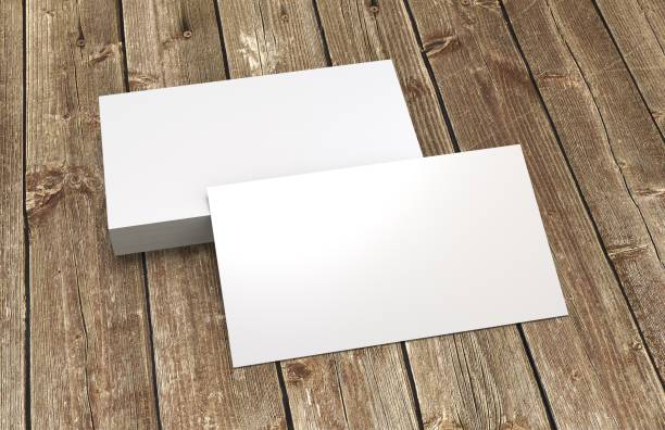 istock Business card template for branding identity on wooden table 955004716