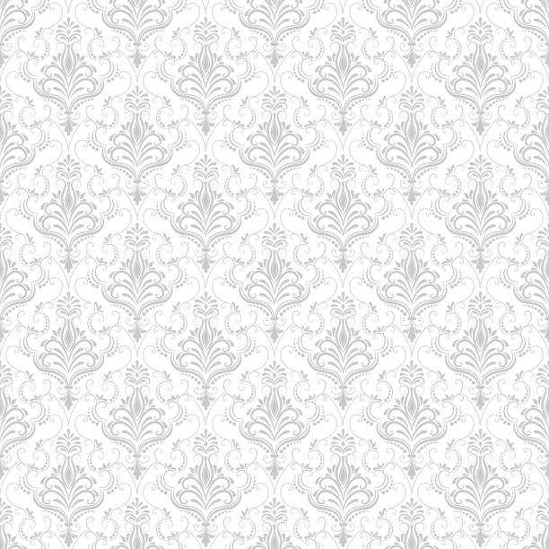 ilustraciones, imágenes clip art, dibujos animados e iconos de stock de damasco vector transparente de fondo. ornamento del viejo damasco moda lujo clásico, real victoriana inconsútil textura para fondos de pantalla, textiles, embalaje. plantilla barroco floral exquisita. - rococó