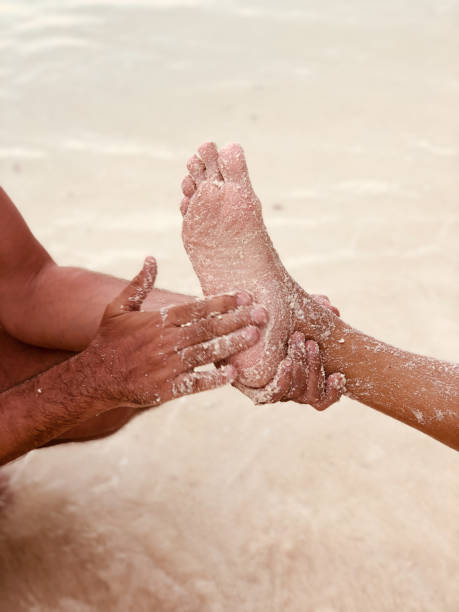 istock Sand Skin Peeling Treatment on Beach Holidays 955011290