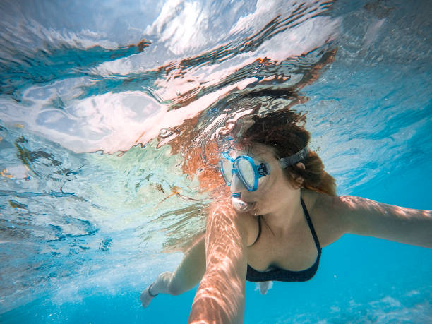 istock Young Woman Snorkeling in Ocean 955011382