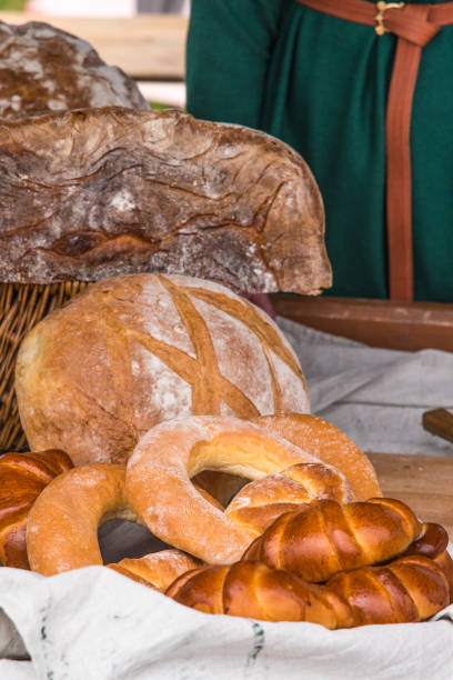 istock Traditional bread and pastries on the counter at the fair 955015218