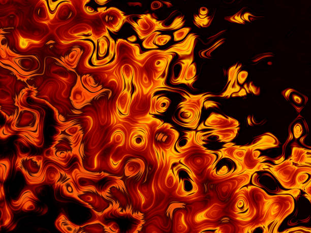 lava magma tekstura abstrakcyjne ognie płomień tło - red erupting abstract yellow stock illustrations