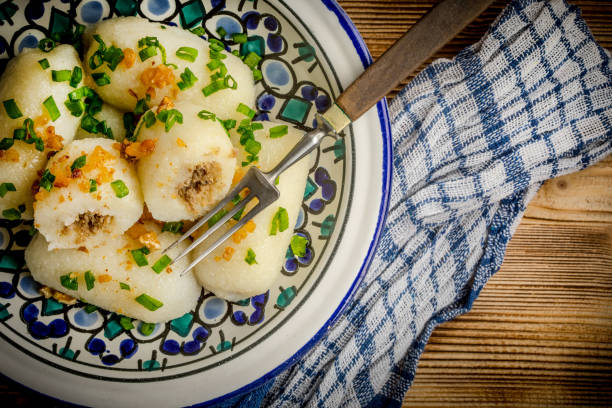 istock Potato dumplings stuffed with minced meat 955037638