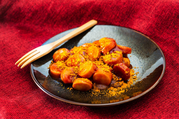 istock Tasty german sausage served with sauce 955040086