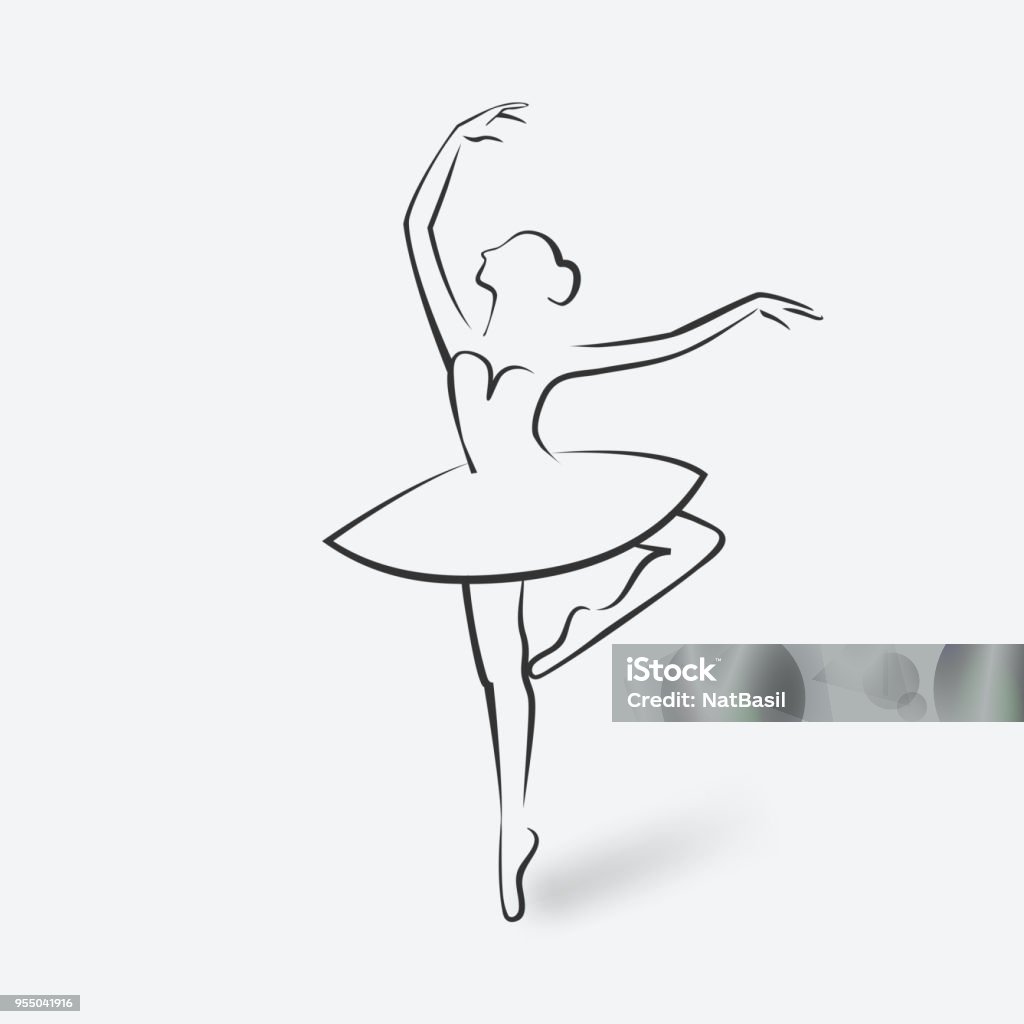 sketch ballet posture. dancing studio symbol sketch ballet posture. dancing studio symbol. vector illustration - eps 10 Ballet Dancer stock vector