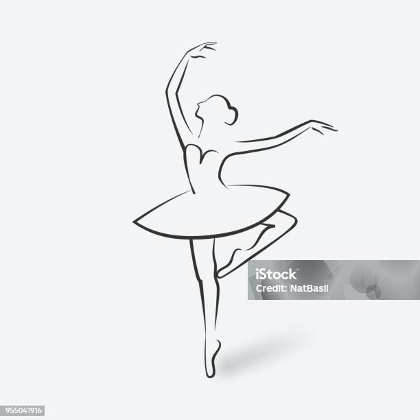 Sketch Ballet Posture Dancing Studio Symbol Stock Illustration - Download Image Now - Ballet Dancer, Ballet, Sketch