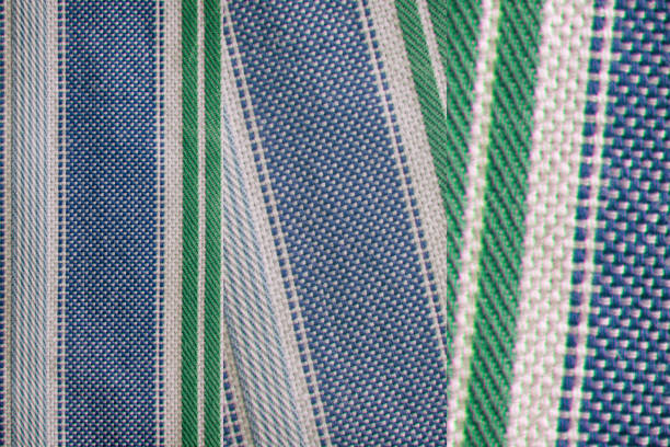 istock Part of Navy Peony striped shirt texture, textile background, fabric surface 955044666