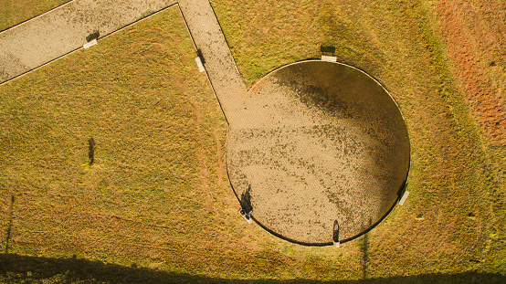 Image made drone of a circle made a park