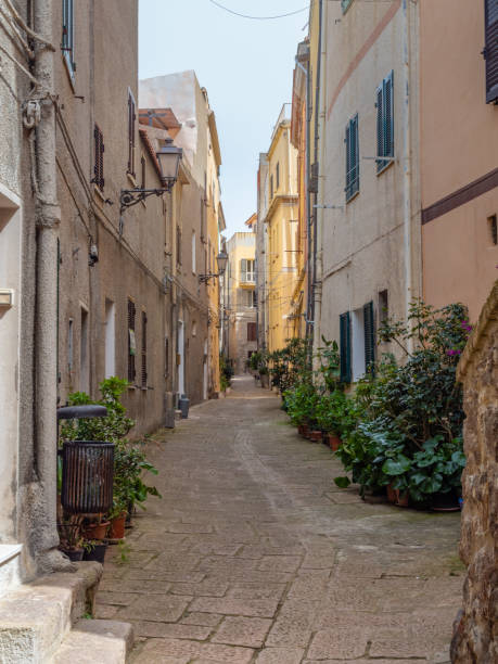 In the old town of Castelsardo, Sardinia In the alley of the old town of Castelsardo in the north of Sardinia castelsardo photos stock pictures, royalty-free photos & images