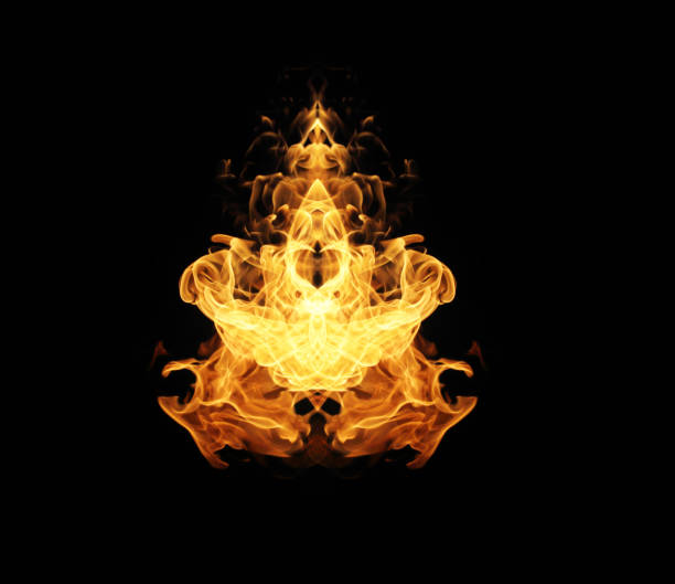 istock Fire flames collection isolated on black background 955066472