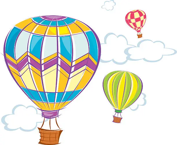 Vector illustration of hot-air balloon