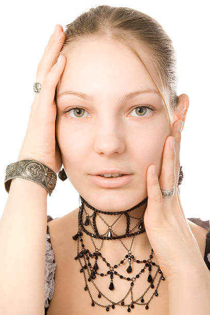 istock Beautiful girl touching her face 95507359