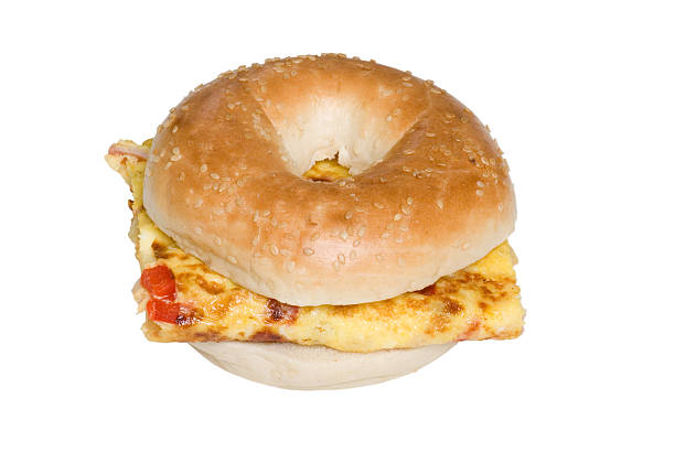 istock Isolated Bagel and Omelet sandwich top view 95507508