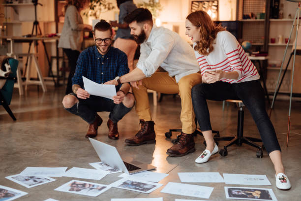 istock Designers Planning Layout On Floor Of Modern Office 955084630