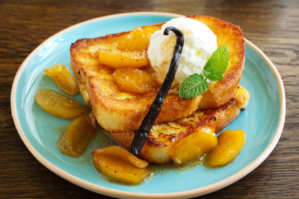 istock French toast with caramel apples for breakfast. 955087970