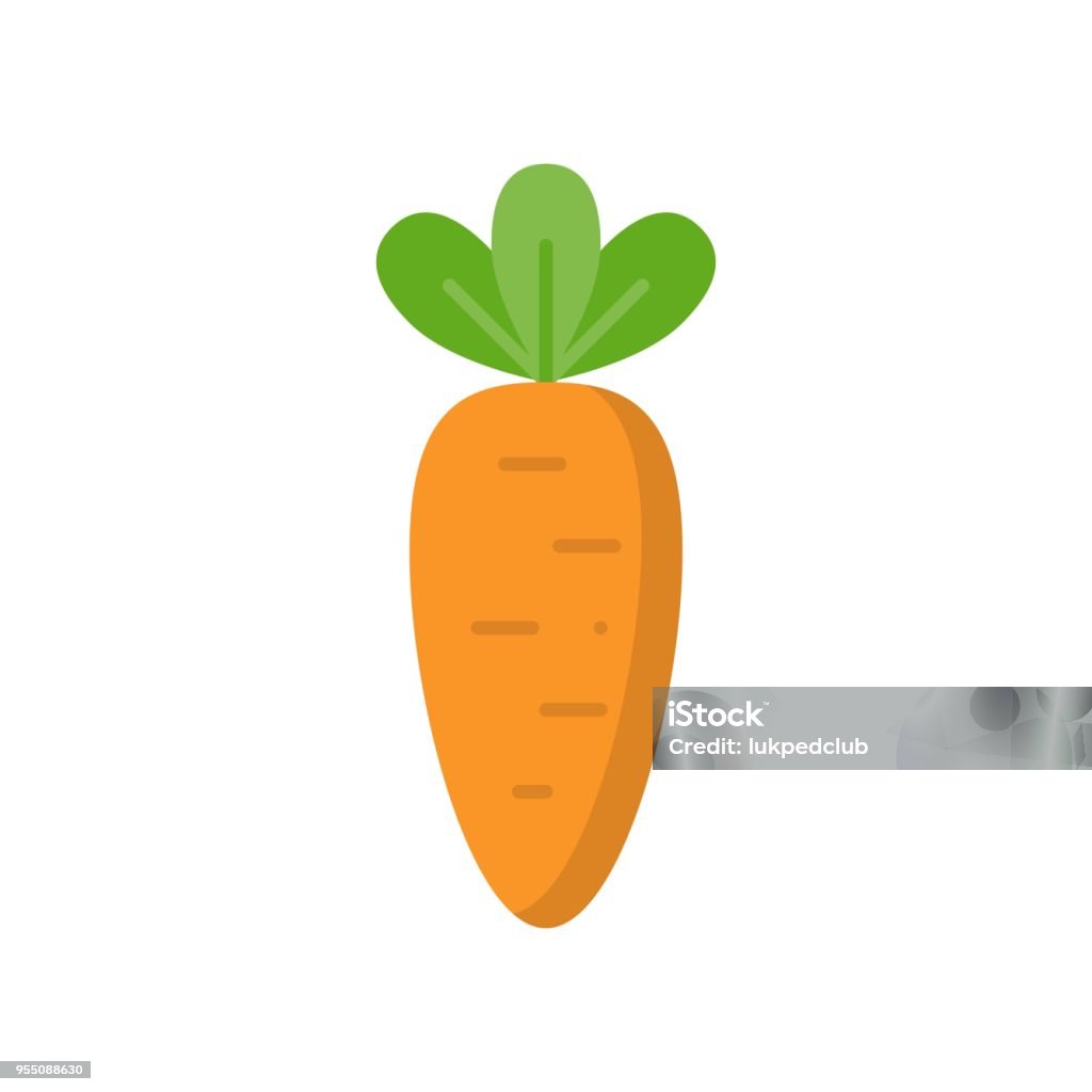 Biểu tượng cà rốt dễ thương, vector kiểu phẳng - Trả phí Bản quyền Một lần Cà rốt - Rau củ vectơ sẵn có
