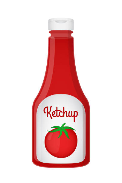istock Vector 3d realistic ketchup bottle. Red tomato sauce, transparent glass 955092224
