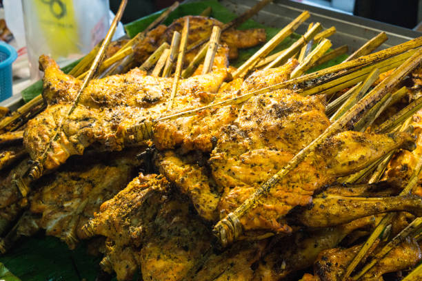 istock Thai street food grilled chicken. 955092430