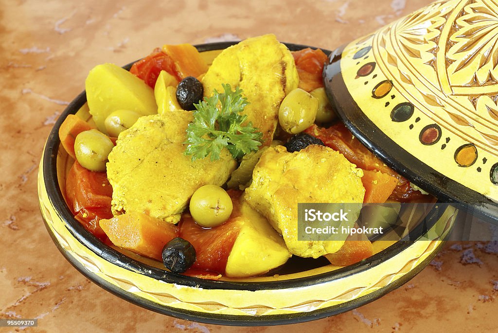 tagine de frango marroquina - Foto de stock de Alho royalty-free