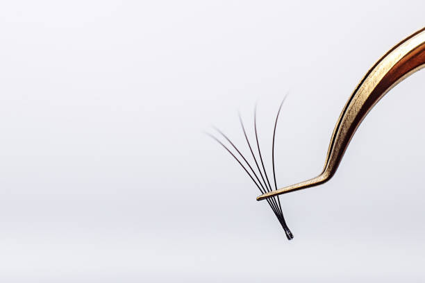 Eyelash Extension tools on white background. Accessories for eyelash extensions. Artificial lashes. 4D, closeup , selective focus Eyelash Extension tools on white background. Accessories for eyelash extensions. Artificial lashes. false lashes stock pictures, royalty-free photos & images