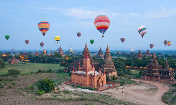 istock hot air balloons flying over Bagan, Mandalay division, Myanmar 955104072