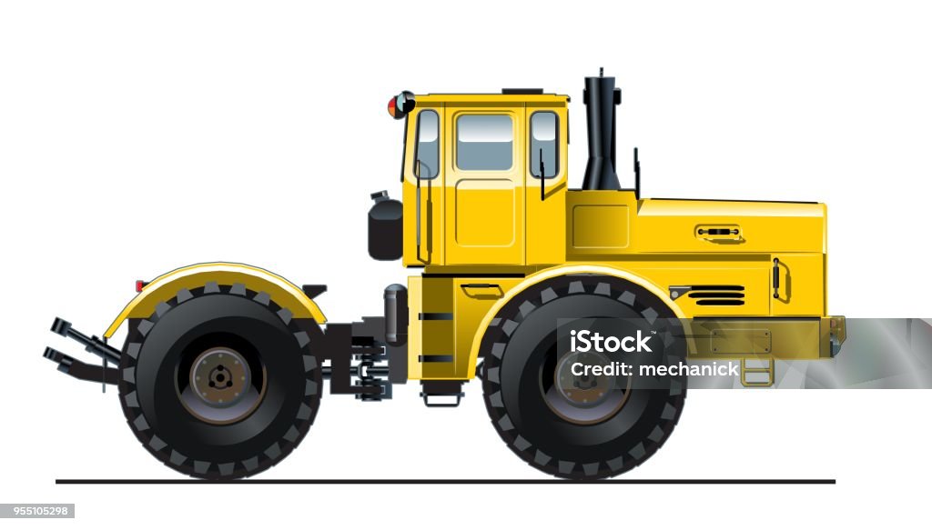 Quick Tractor Vector Vector Detailed Tractor Stock Illustration - Download Image Now - Farm ...