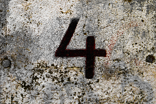 Number for etched into stone