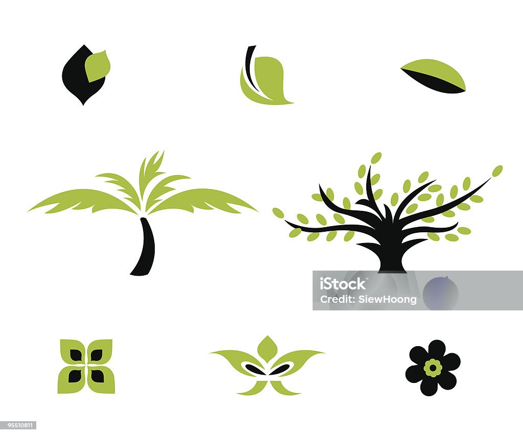 Icônes de fleurs - clipart vectoriel de Abstrait libre de droits