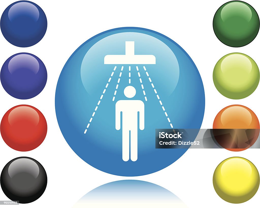 샤워 아이콘크기 - 로열티 프리 검은색 벡터 아트