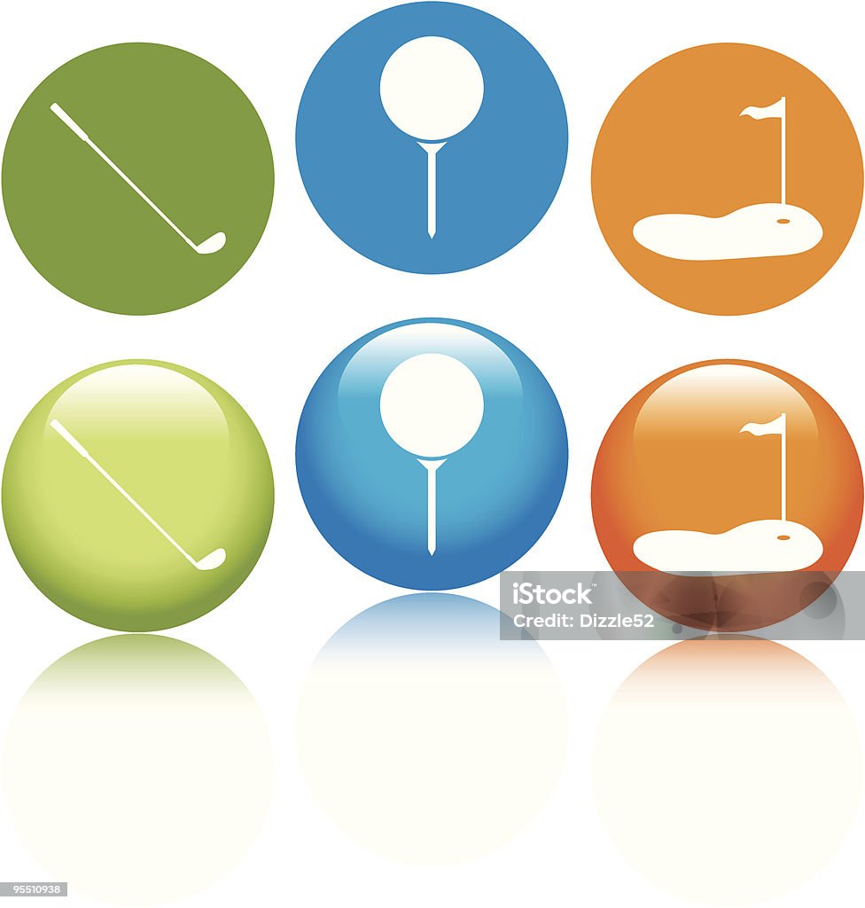 Icone di Golf - arte vettoriale royalty-free di Arancione