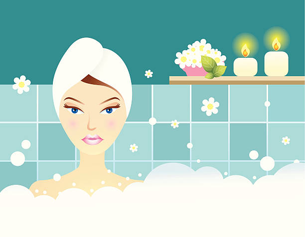 ilustraciones, imágenes clip art, dibujos animados e iconos de stock de tratamiento de spa - health spa illustration and painting women beautiful
