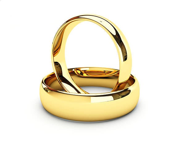 Gold wedding rings stock photo