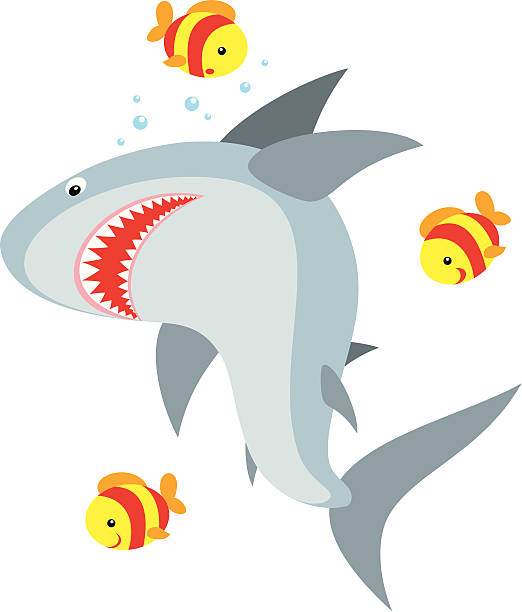Shark  pilot fish stock illustrations