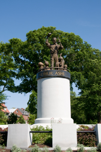 Monument to Arthur Ashe on the famous Monument Avenue in Richmond, Virginia