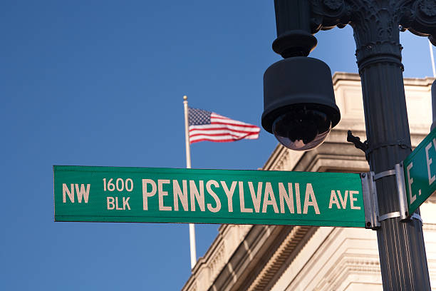 Pennsylvania Avenue, #1600 stock photo