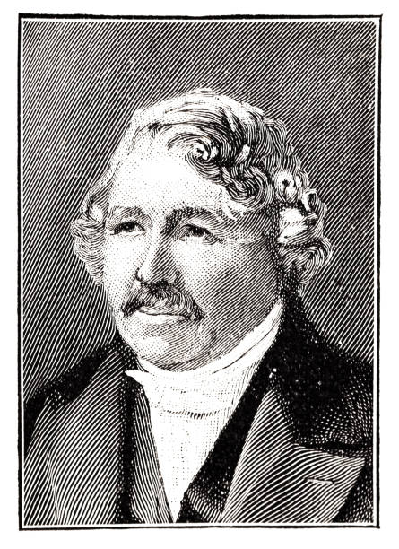 ilustrações, clipart, desenhos animados e ícones de retrato de louis daguerre, francês pintor e inventor, 1787-1851 - 2650