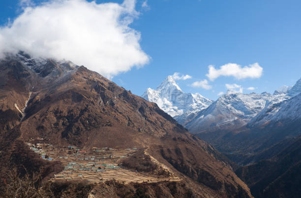 istock Phortse village and Ama Dablam mount view, Nepal Himalayas 955127834