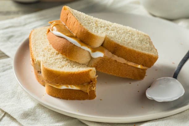 istock Homemade Fluffernutter Marshmallow Peanut Butter Sandwich 955128886