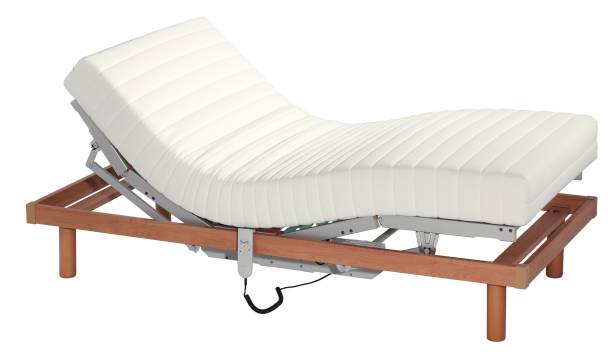 Articulated bed with white background Made of wood adjustable stock pictures, royalty-free photos & images