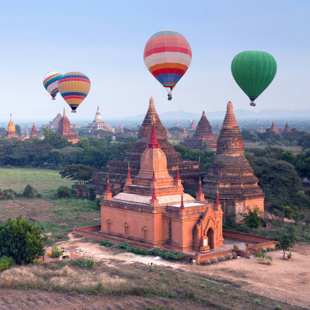 istock hot air balloons flying over Bagan, Mandalay division, Myanmar 955132306
